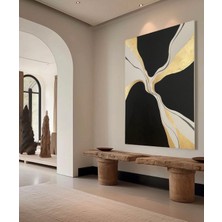 Elvara El Yapımı Altın Kağıt Detaylı Modern Duvar Tablosu