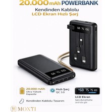 Moxti Taşınabilir Batarya 20000 Mah Hızlı Şarj Ledli 4 Çıkışlı Powerbank