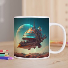 Asilmeydan Lüks Uzay Gemisi Temalı Baskılı Hediyelik Kupa Bardak