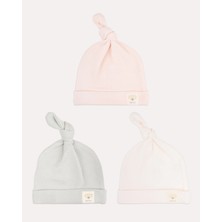 Hoogie 3'lü %100 Organik Pamuk Gots Sertifikalı Esnek Yumuşak Bebek Şapka Bere Seti