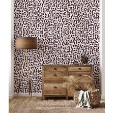 Teodora Kahverengi Beyaz Harfli Ucuz Duvar Kağıdı 782830