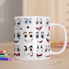 Asilmeydan Değişik Emojiler Baskılı Hediyelik Kupa Bardak