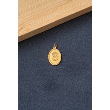 Aida Jewelss 14 Ayar Altın Kolye Ucu S Harfi Altın Kolye Ucu  Harfli Altın Kolye Ucu