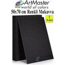 ArtMaster Siyah Renkli Mukavva 50X70 cm 5 Adet 1 Paket Renkli Sert Karton 1.0 mm Anasınıfı Hobi Etkinlik Okul Öncesi Elişi