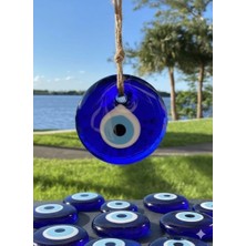 İğne İzi 6 cm Büyük Boy Cam Nazar Boncuğu Seti (5'li)