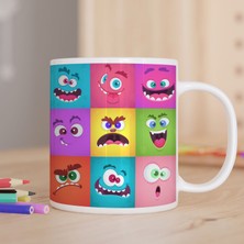 Asilmeydan Renkli Emojiler Baskılı Hediyelik Kupa Bardak