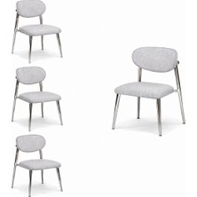 Avenza Living Polo 4’lü Metal Ayaklı Modern Mutfak Sandalyesi – Konforlu Oturum