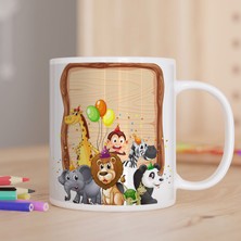 Asilmeydan Parti Yapan Sevimli Hayvanlar Baskılı Hediyelik Kupa Bardak