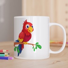 Asilmeydan Daldaki Renkli Papağan Baskılı Hediyelik Kupa Bardak