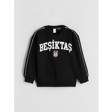 Lc Waikiki Yeni Sezon Bisiklet Yaka Beşiktaş Baskılı Erkek Çocuk Sweatshirt