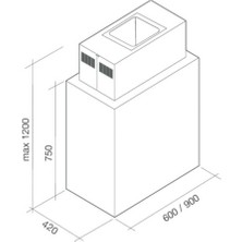 Falmec - Laguna Ada Tipi Davlumbaz 90 cm – Beyaz Cam, Modern Tasarım - CLDI9075.E0P2*ZZZI491F-