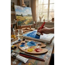 Plastik Saplı Yağlı Boya Akrilik Fırçası No:3 Resim Ressam Fırçası Hobi Duvar Metal Ahşap Boyama