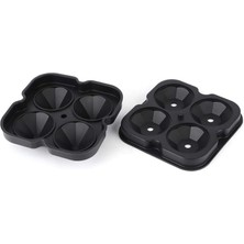 Braventa Collection Elmas Şekilli Silikon Buz Kalıbı, 4'lü Set, Lüks Kalite