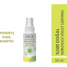 INCIA %100 Doğal Koruyucu Vücut Losyonu Sprey Yenidoğan Bebek Çocuk Için Limon Okaliptus Vegan 50 ml
