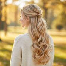 Aesco Fiber Sentetik Dalgalı 8 Parça Çıt Çıt / Balköpüğü Beyaz Platin Röfleli