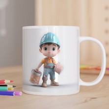 Asilmeydan Sevimli Boyacı Erkek Çocuğu Baskılı Hediyelik Kupa bardak