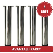 Hafele Otto Metal Sehpa & Masa Ayağı Parlak Krom 410 mm (4 Adet)