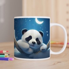 Asilmeydan Ağaçta Uyuyan Sevimli Panda Baskılı Hediyelik Kupa Bardak