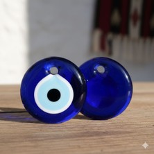 İğne İzi 12 cm Büyük Boy Cam Nazar Boncuğu Seti (2'li)