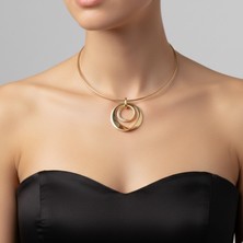 Sevil Gülgün Atelier Taş Detaylı Çiftli Plaka Choker - Özel Tasarım  Işıltılı Kadın Kolye