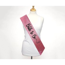 Kyops Pembe Üzeri Siyah Italik Alyanslı Bride To Be Yazılı Simli Işıltılı Kuşak Kemer 10 cm Genişlik - Lisinya