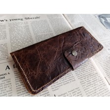 Mahfuz Kesimden Dikime Tamamen El Emeği Gerçek Deri Cüzdan 12 Kart 2 Banknot Alanı (19.4cm*8,5cm)  NLU244