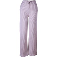 Trender Çizgili Bej Kadın Pantolon 2497