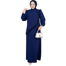 Merve Elbise Çapraz Kristal Taş Detaylı Şık Abiye Elbise