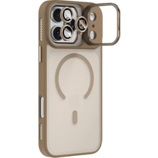 Bilişim Akademi iPhone 17 Pro Uyumlu Stantlı  Kılıf Case Pro Tank Kılıf Lens  Koruyucu Zırhlı Kılıf - Çöl