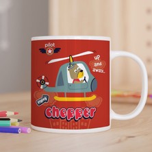 Asilmeydan Helikopter Kullanan Sevimli Köpek Hediyelik Kupa Bardak