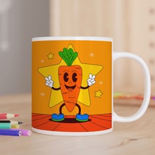 Asilmeydan Yıldızlı Havuç Baskılı Çocuklara Özel Hediyelik Baskılı Kupa Bardak