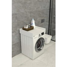 Ceylan Design Banyo Raf, Organizer Çamaşır ve Kurutma Makinesi Dolabı Beyaz