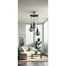 Osc Home Aydınlatma Tasarım Spor Avize Füme Cam 3lü