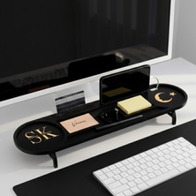 Venocci Kurumsal & Kişiye Özel  Hediye  Ahşap Masaüstü Oval Organizer