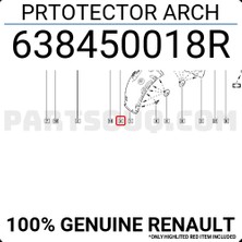 Dega Renault Fluence/megane Ön Çamurluk Davlumbazı Önün Arkası Sağ 2009-  (Oem No:  638450018R)