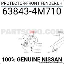 TŞT Nissan Almera Ön Çamurluk Davlumbazı Sol 2000-2002 (Oem No:  638434M710)
