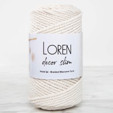 Lowell Home Loren Decor Slim 3 Büküm Makrome Ipi Krem - L002 LWL-47U89