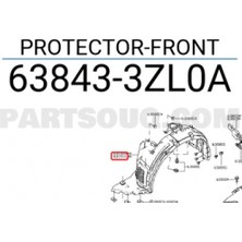 TŞT Nissan Pulsar Ön Çamurluk Davlumbazı Sol 2015- (Oem No:  63843-3ZL0A)