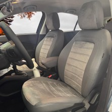 K-Design Fiat Egea Cross Araca Özel Oto Koltuk Kılıfı - Tay Tüyü ve Deri