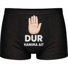 Onudabunuda Baskılı Erkek Boxer Dur Hanıma Ait Desenli Komik Eğlenceli Pamuklu Rahat Kesim Kırmızı Siyah