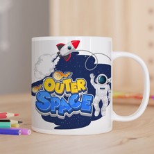 Asilmeydan Outher Space Yazılı- Astronot Hediyelik Kupa Bardak