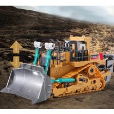 AnDen Toys Uzaktan Kumandalı Buldozer Paletli Traktör Kontrollü Işıklı Metal Alaşım Hareketli Inşaat Aracı