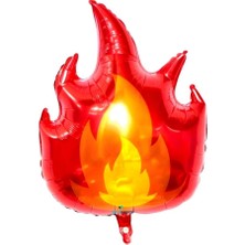 Parti Sürprizi Ateş Itfaiye Teması Alev Şekilli Folyo Balon 1 Adet