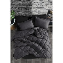 nordqueen Pamuklu Çift Kişilik Uyku Seti 195 x 215 cm Gri Klasik Desenli Yorgan ve Yastık Kılıfları