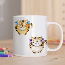 Asilmeydan Sevimli Şişko Kedicikler Baskılı Hediyelik Kupa Bardak