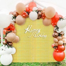 E-Woman Ekstra Metalize Altın Renk Disko Dikdörtgen Kesim Kapı Perdesi Dekorasyon 1x2 Metre - Lisinya