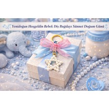 Crystal Atelier 15 Adet İnci Yıldız Anahtarlık – Yenidoğan Hoşgeldin Bebek Diş Buğdayı Sünnet Doğum Günü Hediyelik