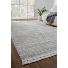 Konfor Bastia 1276 Krem Gri Yumuşak Örgü Modern Dokuma Bukle Halı80x150