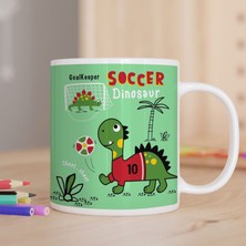 Asilmeydan Top Oynayan Dinozorlar Baskılı Hediyelik Kupa Bardak