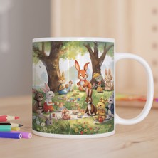 Asilmeydan Piknik Yapan Tavşan Ailesi Hediyelik Kupa Bardak